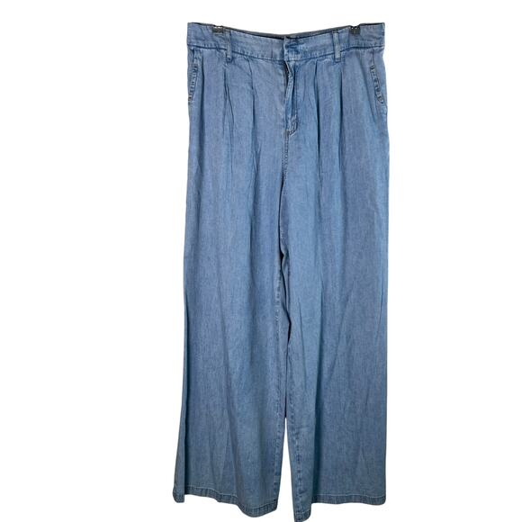 Sincerely Jules High Waisted Pleated Wide Leg Trouser Pants Women's 11/30 Blue - Picture 1 of 7